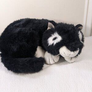 WMG‎ Cat Plush Toy Black White tuxedo kitty kitten stuffed animal NOT WORKING
